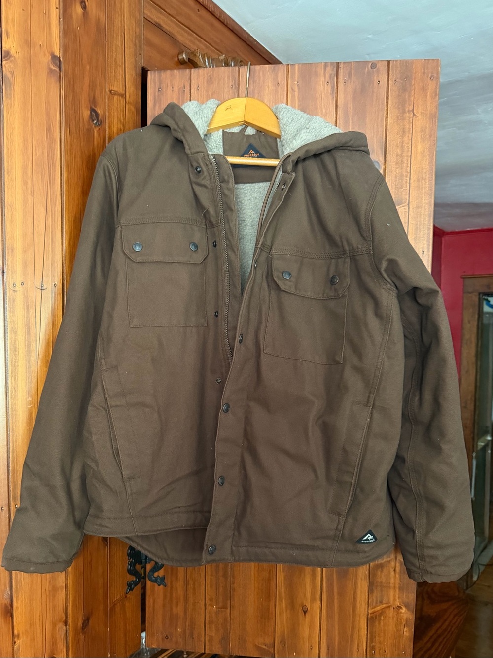 Men's Hooded Sherpa-Lined Field Jacket - Brown